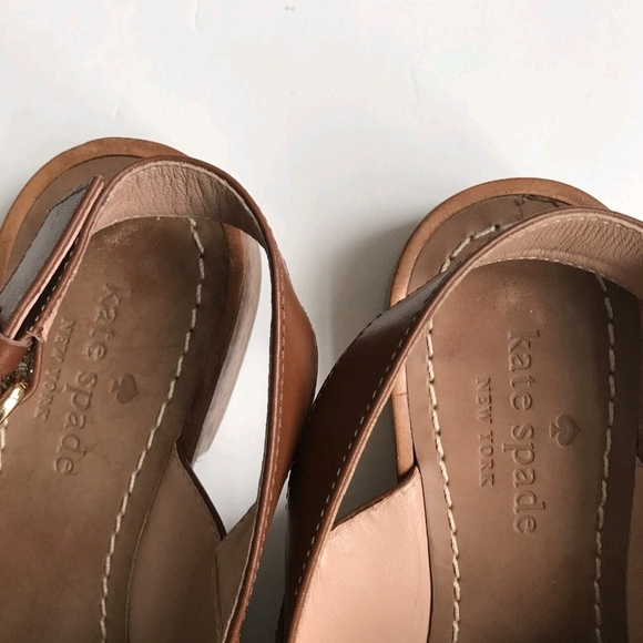 Kate Spade Womens Sandals Brown Leather Straps Side Buckles 3/4" Heel Size 6 M - Picture 4 of 9